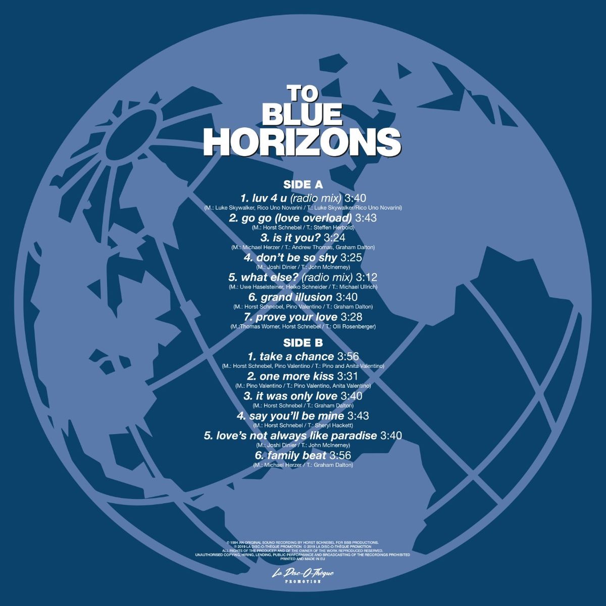 Виниловая пластинка LP: Bad Boys Blue — «To Blue Horizons» (1994/2022) [Blue Vinyl]