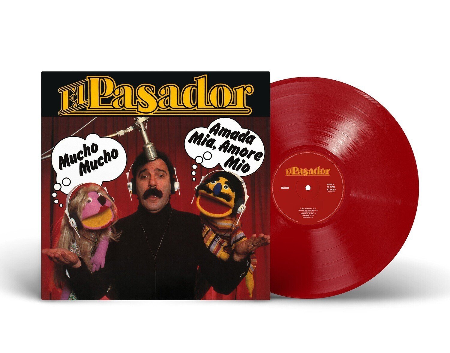 Виниловая пластинка LP: El Pasador — «Amada Mia Amore Mio» (1978/2023) [Limited Red Vinyl]