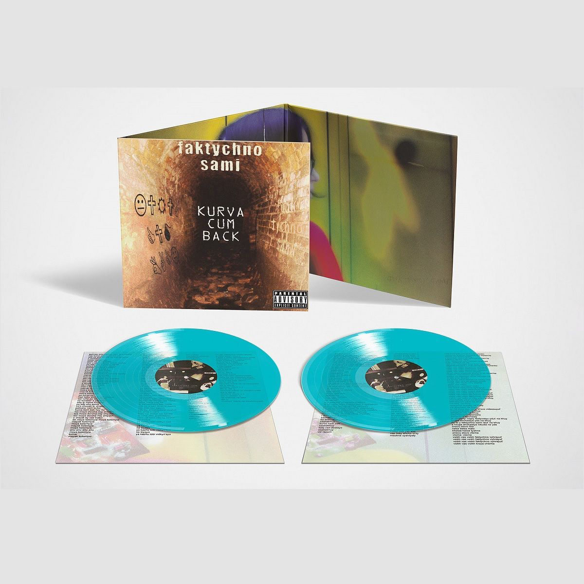 Виниловые пластинки 2LP: Фактично Самі &mdash; Kurva Cum Back [Transparent Turquoise Vinyl]